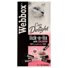 Webbox Cats Delight Lick-e-lix Cat Treats Salmon 5x15g (1)